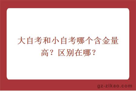 大自考和小自考哪个含金量高？区别在哪？