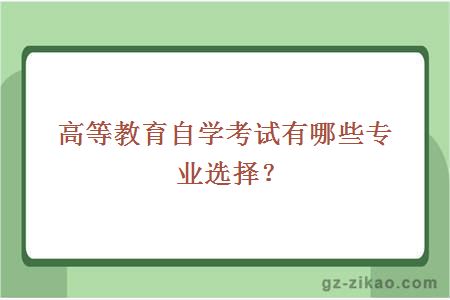 高等教育自学考试有哪些专业选择？