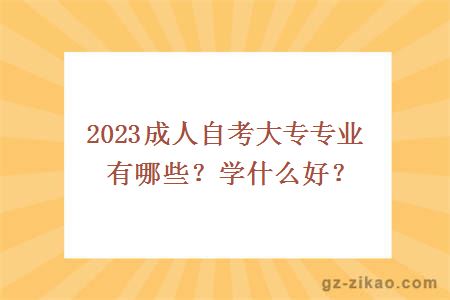 2023成人自考大专专业有哪些？学什么好？