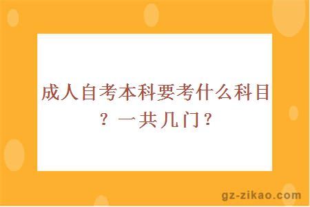 成人自考本科要考什么科目？一共几门？