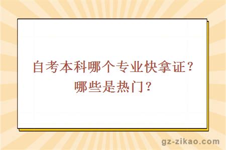 自考本科哪个专业快拿证？哪些是热门？