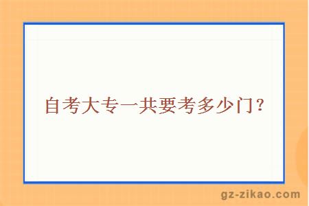 自考大专一共要考多少门？