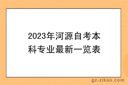 2023年河源自考本科专业最新一览表