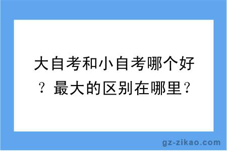 大自考和小自考哪个好？最大的区别在哪里？