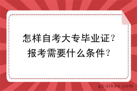 怎样自考大专毕业证？报考需要什么条件？