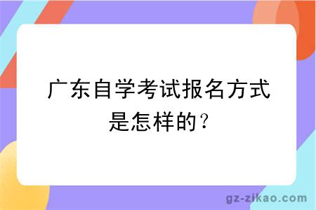 广东自学考试报名方式是怎样的？