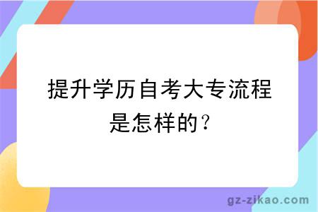 提升学历自考大专流程是怎样的？