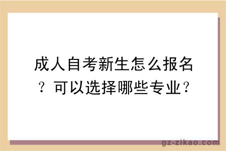 成人自考新生怎么报名？可以选择哪些专业？