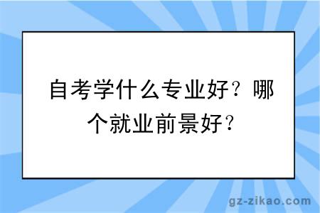 自考学什么专业好？哪个就业前景好？