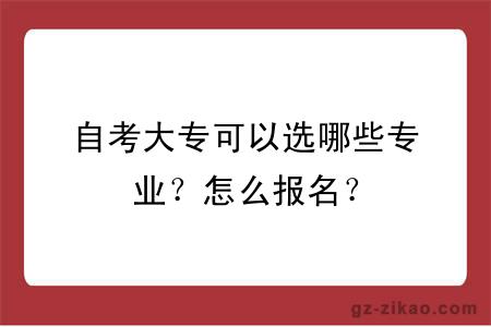 自考大专可以选哪些专业？怎么报名？