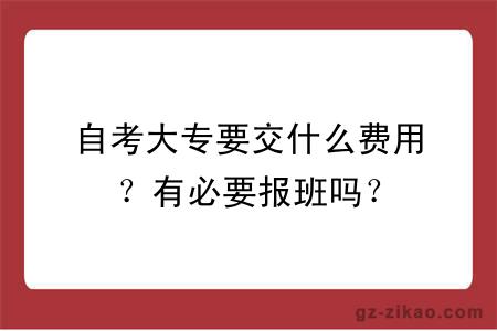 自考大专要交什么费用？有必要报班吗？