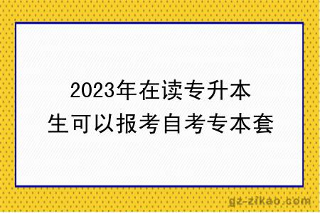 2023年在读专升本生可以报考自考专本套读吗？