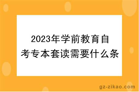 2023年学前教育自考专本套读需要什么条件？