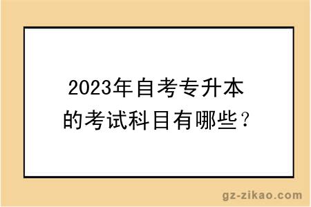 2023年自考专升本的考试科目有哪些？