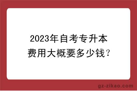 2023年自考专升本费用大概要多少钱？