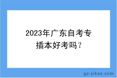 2023年广东自考专插本好考吗？