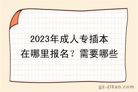 2023年成人专插本在哪里报名？需要哪些材料？