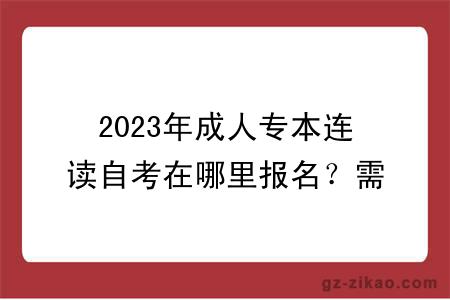 2023年成人专本连读自考在哪里报名？需要什么条件？