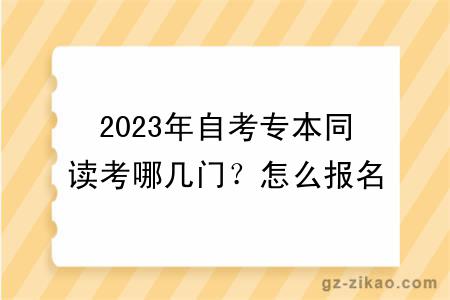 2023年自考专本同读考哪几门？怎么报名？