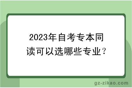 2023年自考专本同读可以选哪些专业？