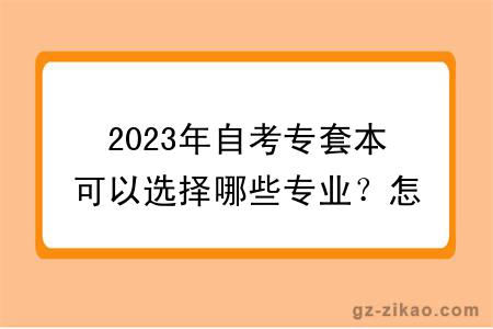 2023年自考专套本可以选择哪些专业？怎么选择专业？