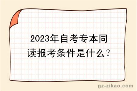 2023年自考专本同读报考条件是什么？