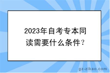 2023年自考专本同读需要什么条件？