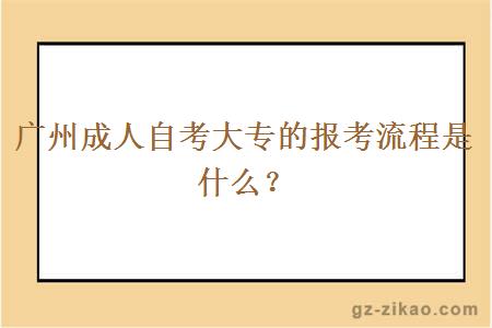 广州成人自考大专的报考流程是什么？