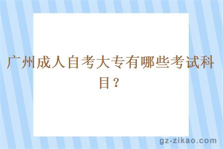 广州成人自考大专有哪些考试科目？