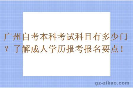 广州自考本科考试科目有多少门？了解成人学历报考报名要点！