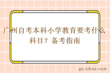 广州自考本科小学教育要考什么科目？备考指南