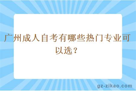 广州成人自考有哪些热门专业可以选？