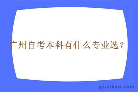 广州自考本科有什么专业选？