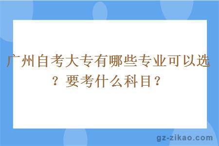 广州自考大专有哪些专业可以选？要考什么科目