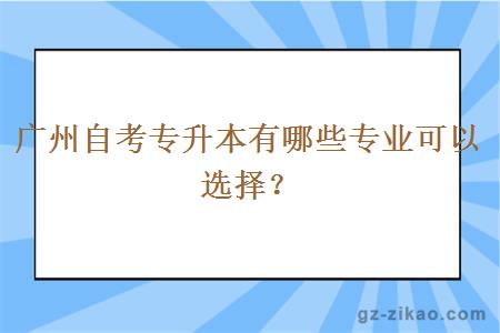 广州自考专升本有哪些专业可以选择？