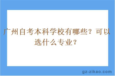 广州自考本科学校有哪些？可以选什么专业？