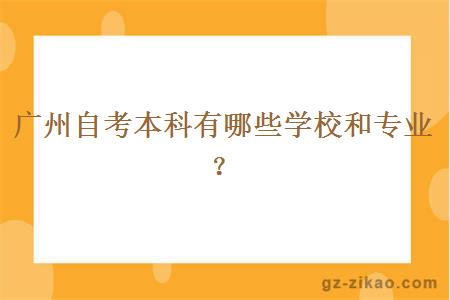 广州自考本科有哪些学校和专业？