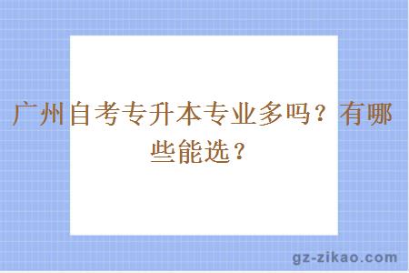 广州自考专升本专业多吗？有哪些能选？