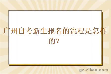 广州自考新生报名的流程是怎样的？