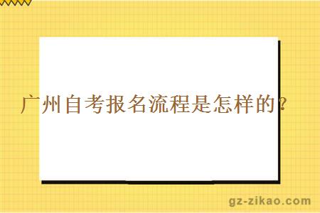 广州自考报名流程怎么样的？