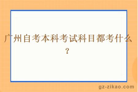 广州自考本科考试科目都考什么？