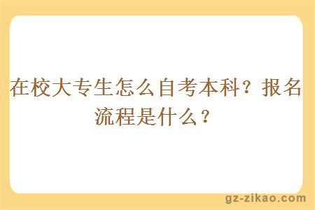 在校大专生怎么自考本科？报名流程是什么？