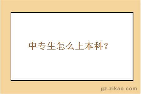 中专生怎么上本科？