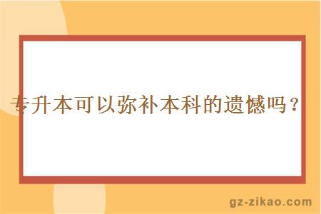 专升本可以弥补本科的遗憾吗？