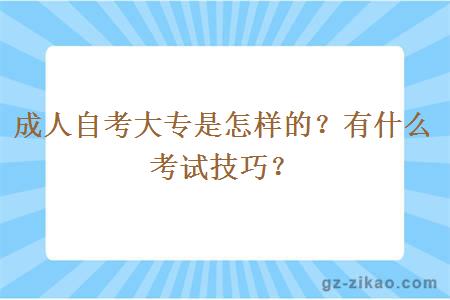 成人自考大专是怎样的？有什么考试技巧？