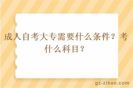 成人自考大专需要什么条件？考什么科目？