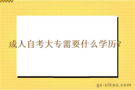 成人自考大专需要什么学历？