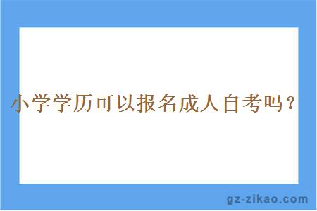 小学学历可以报名成人自考吗？