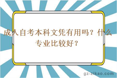 成人自考本科文凭有用吗？什么专业比较好？