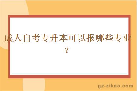 成人自考专升本可以报哪些专业？